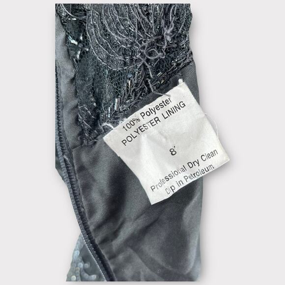 Vintage Y2K Beaded Black Beaded Spider Deco Dress Goth 8 Robert Anthony - Picture 9 of 11